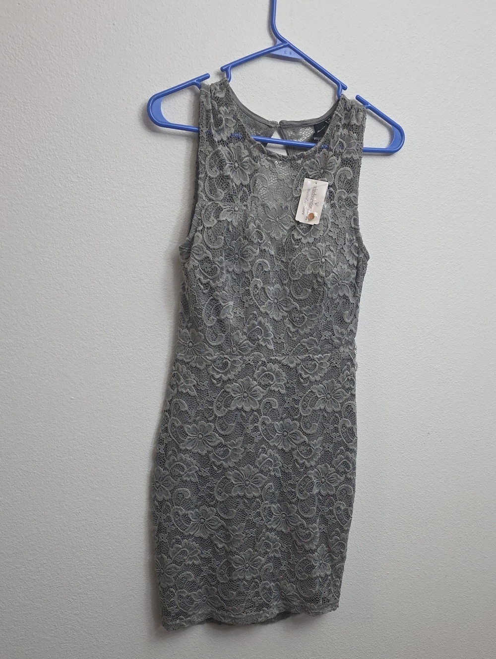 Windsor Gray Lace Midi Dress